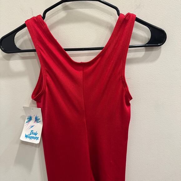 VTG 80s Body Wrappers XS Deadstock Red Unitard Dance Leotard Catsuit Cosplay - Picture 7 of 14